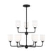 Generation Lighting. - GLC1109MBK - Nine Light Chandelier - Emile - Midnight Black