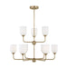 Generation Lighting. - GLC1109SB - Nine Light Chandelier - Emile - Satin Bronze