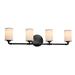 Justice Designs - FAB-8464-10-WHTE-MBLK - Four Light Bath Bar - Textile - Matte Black