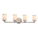 Justice Designs - FAB-8464-10-WHTE-NCKL-LED4-2800 - LED Bath Bar - Textile - Brushed Nickel