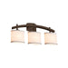 Justice Designs - FAB-8593-30-CREM-DBRZ - Three Light Bath Bar - Textile - Dark Bronze