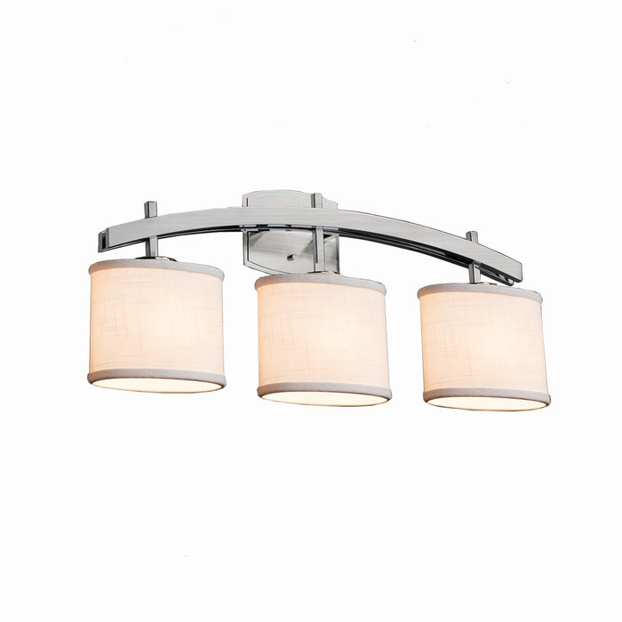 Justice Designs - FAB-8593-30-CREM-NCKL-LED3-2100 - LED Bath Bar - Textile - Brushed Nickel