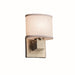 Justice Designs - FAB-8707-30-WHTE-NCKL - One Light Wall Sconce - Textile - Brushed Nickel