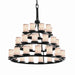 Justice Designs - FAB-8712-10-WHTE-MBLK - 36 Light Chandelier - Textile - Matte Black