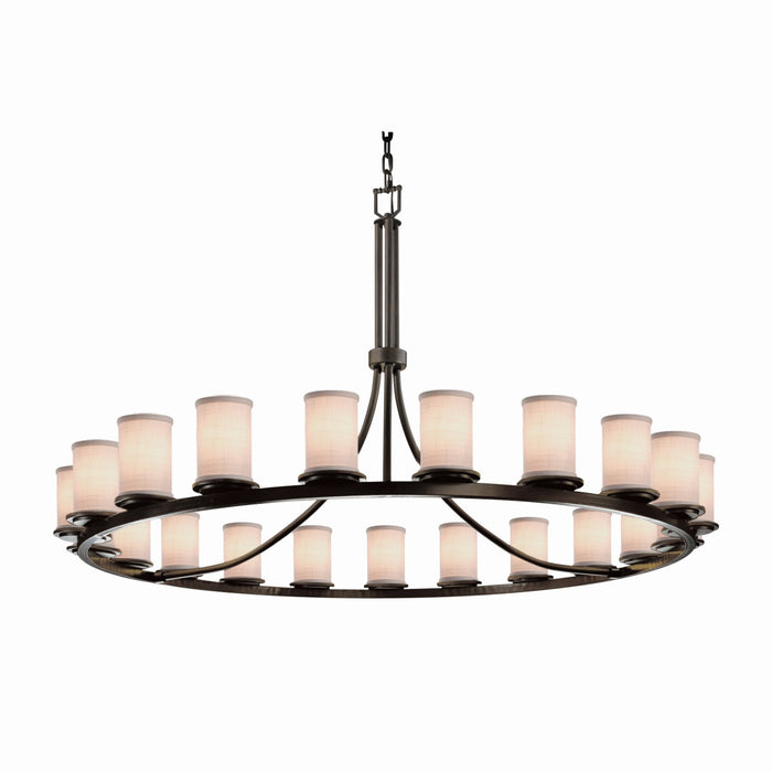 Justice Designs - FAB-8716-10-WHTE-DBRZ - 21 Light Chandelier - Textile - Dark Bronze