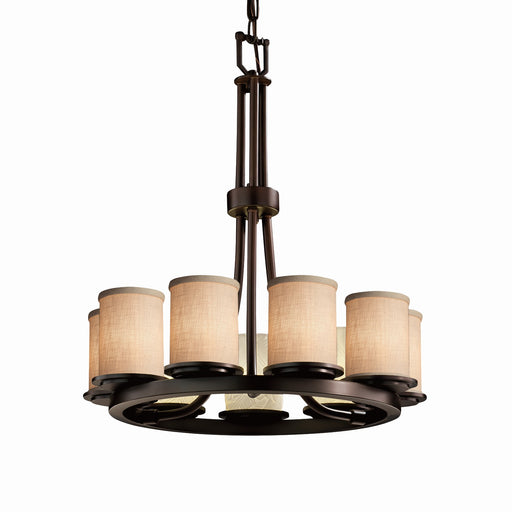 Textile Nine Light Chandelier