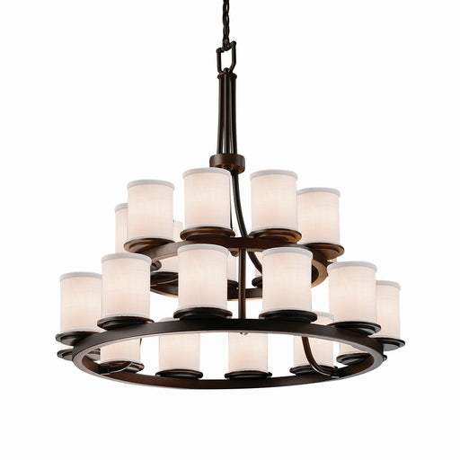 Textile 21 Light Chandelier Dark Bronze
