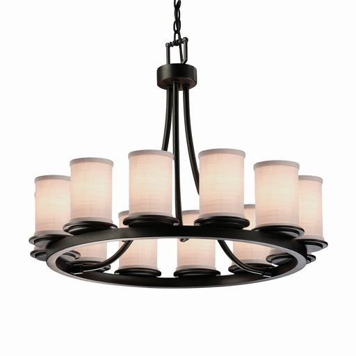 Textile 12 Light Chandelier Matte Black