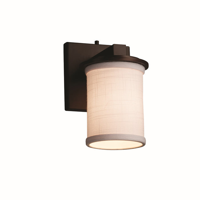 Justice Designs - FAB-8771-10-WHTE-DBRZ-LED1-700 - LED Wall Sconce - Textile - Dark Bronze