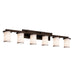 Justice Designs - FAB-8786-10-WHTE-DBRZ - Six Light Bath Bar - Textile - Dark Bronze