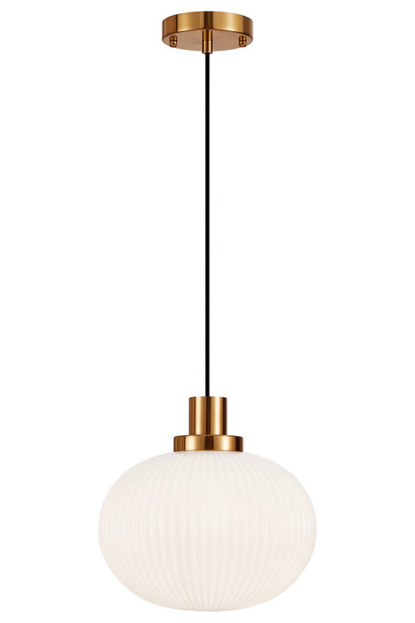 Matteo Lighting - C61003AGOP - One Light Pendant - Charismo - Aged Gold Brass