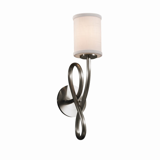 Justice Designs - FAB-8911-10-WHTE-NCKL-LED1-700 - LED Wall Sconce - Textile - Brushed Nickel