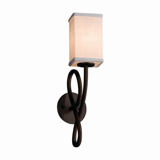 Justice Designs - FAB-8911-15-CREM-DBRZ - One Light Wall Sconce - Textile - Dark Bronze