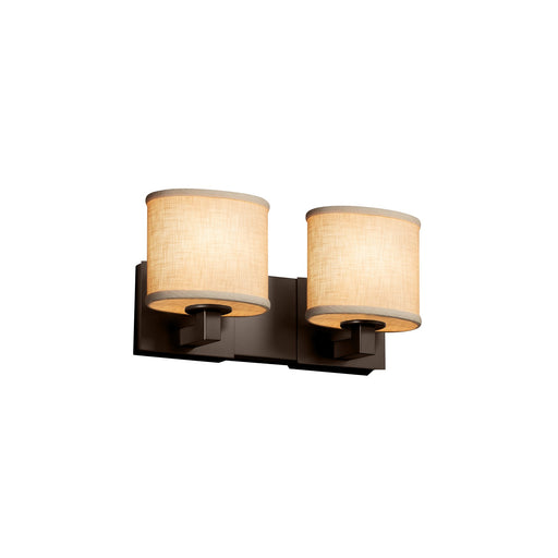 Justice Designs - FAB-8922-30-CREM-DBRZ - Two Light Bath Bar - Textile - Dark Bronze