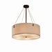 Justice Designs - FAB-9532-CREM-DBRZ-F2 - Six Light Pendant - Textile - Dark Bronze