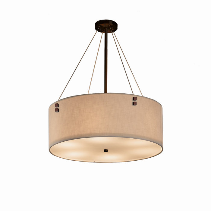 Justice Designs - FAB-9532-CREM-DBRZ-F2-LED6-4200 - LED Pendant - Textile - Dark Bronze