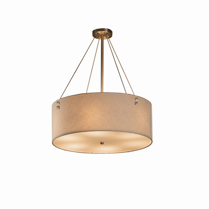 Justice Designs - FAB-9532-CREM-NCKL-F3-LED6-4200 - LED Pendant - Textile - Brushed Nickel