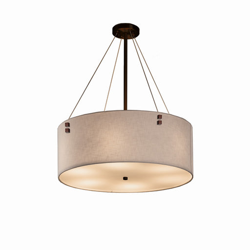 Textile Six Light Pendant Dark Bronze