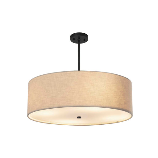 Textile Six Light Pendant Matte Black