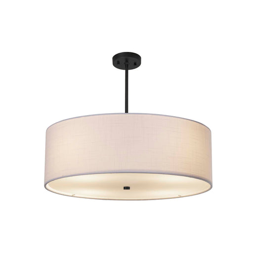 Textile Six Light Pendant Matte Black