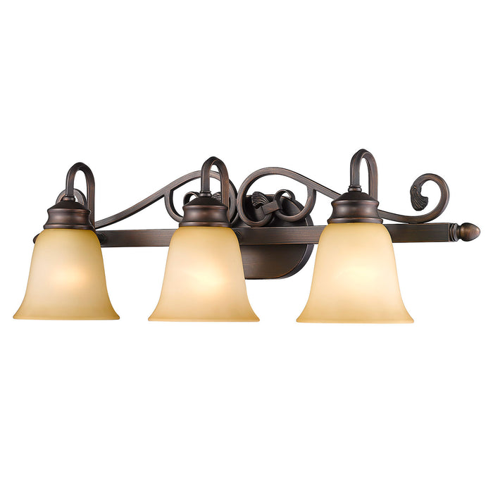 Golden - 4074-3 RBZ - Three Light Vanity Light - Belle Meade - Rubbed Bronze