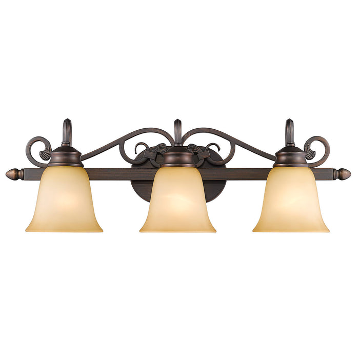 Golden - 4074-3 RBZ - Three Light Vanity Light - Belle Meade - Rubbed Bronze