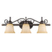 Golden - 4074-3 RBZ - Three Light Vanity Light - Belle Meade - Rubbed Bronze