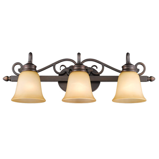 Belle Meade Three Light Vanity Light Rubbed Bronze