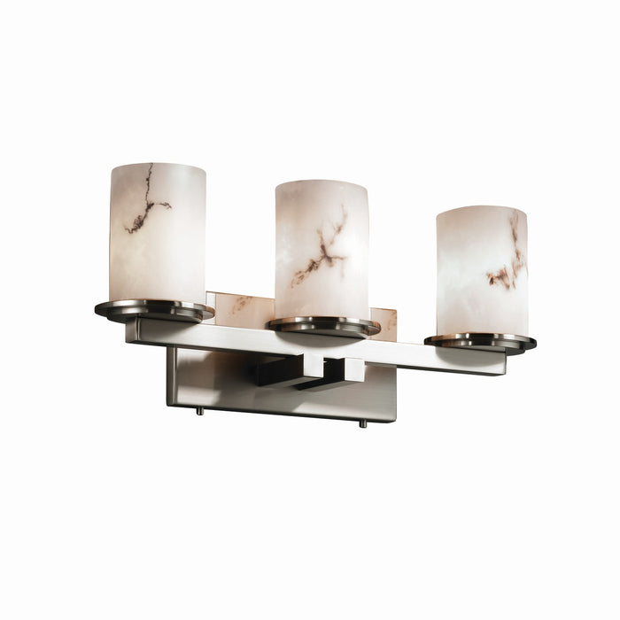 Justice Designs - FAL-8773-10-NCKL - Three Light Bath Bar - LumenAria - Brushed Nickel