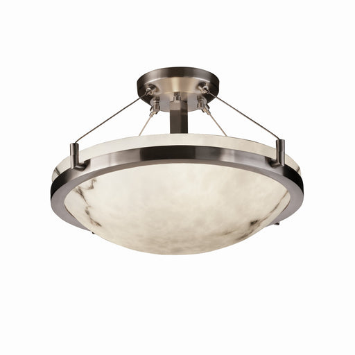 Justice Designs - FAL-9681-35-NCKL - Three Light Semi-Flush Mount - LumenAria - Brushed Nickel