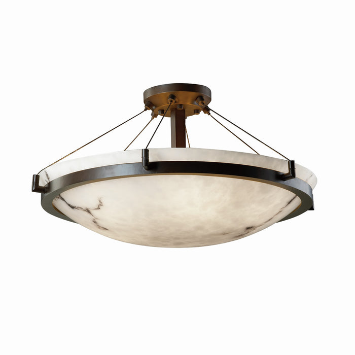 Justice Designs - FAL-9682-35-DBRZ-LED5-5000 - LED Semi-Flush Mount - LumenAria - Dark Bronze