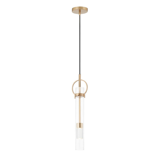 Textile LED Pendant Brushed Brass