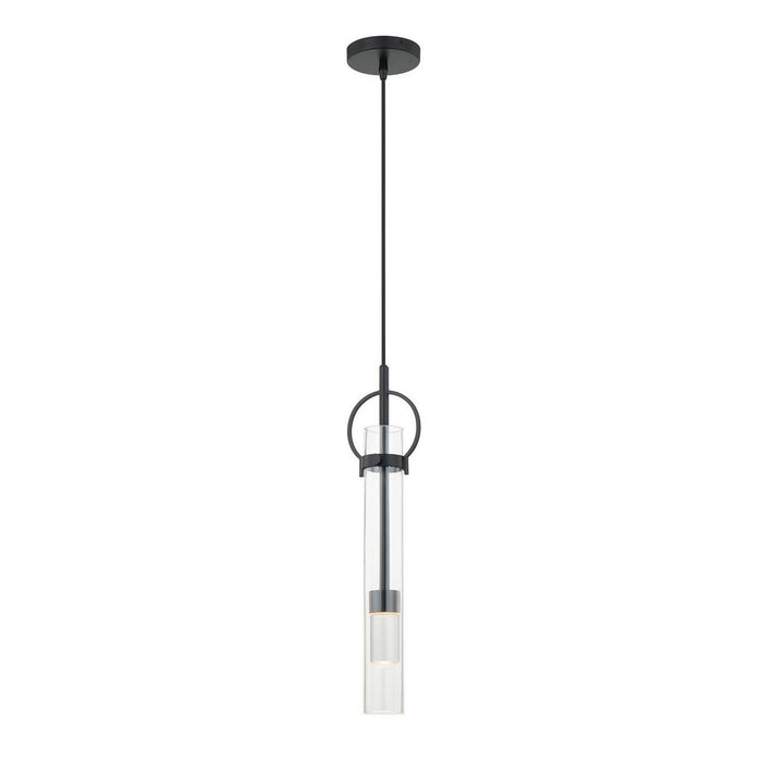 Justice Designs - FSN-4121-CLER-MBLK - LED Pendant - Textile - Matte Black