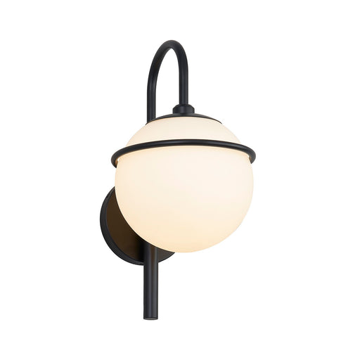 Justice Designs - FSN-7112W-OPAL-MBLK - One Light Outdoor Wall Sconce - Fusion - Matte Black