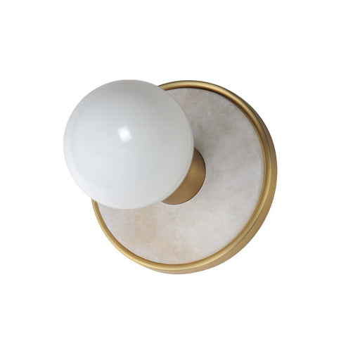 Maxim - 26091WANAB/BUL - LED Wall Sconce - Hollywood - Whit Alabaster / Natural Aged Brass