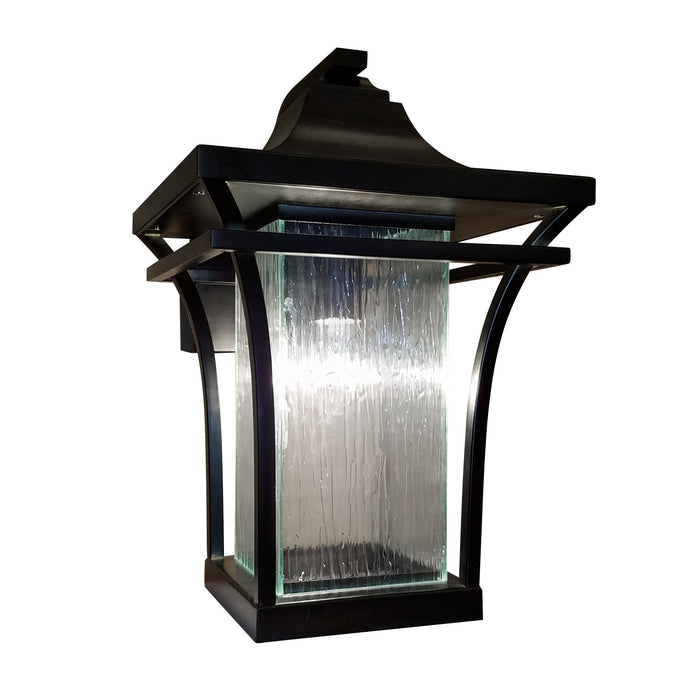 Justice Designs - FSN-7524W-RAIN-MBLK-LED1-700 - LED Outdoor Wall Sconce - Fusion - Matte Black