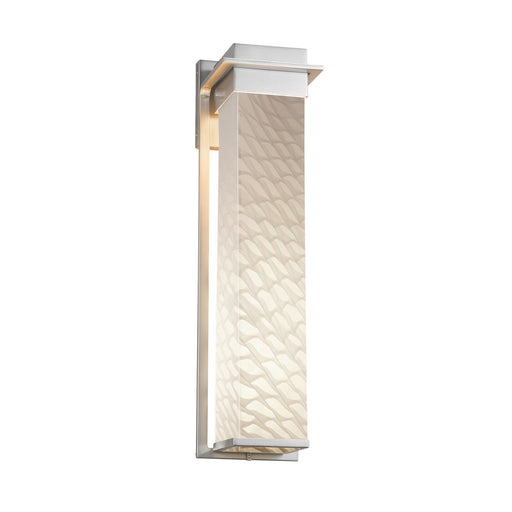 Justice Designs - FSN-7545W-WEVE-NCKL - LED Outdoor Wall Sconce - Fusion - Brushed Nickel