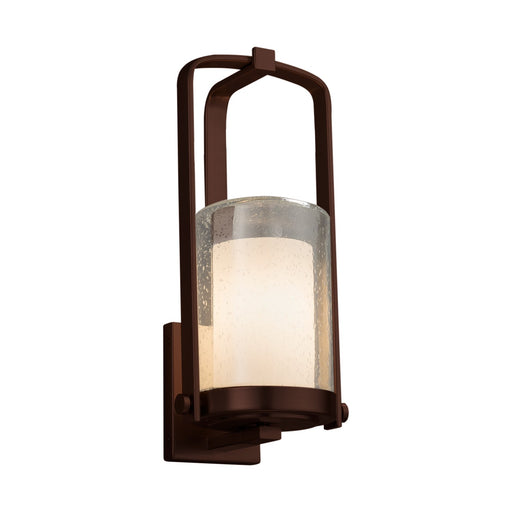 Justice Designs - FSN-7581W-10-OPAL-DBRZ-LED1-700 - LED Outdoor Wall Sconce - Fusion - Dark Bronze