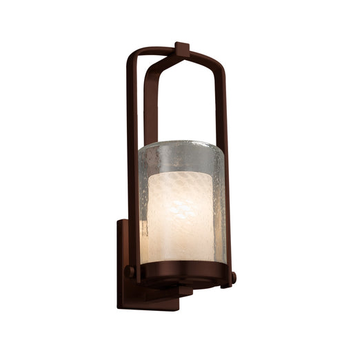 Justice Designs - FSN-7581W-10-WEVE-DBRZ-LED1-700 - LED Outdoor Wall Sconce - Fusion - Dark Bronze
