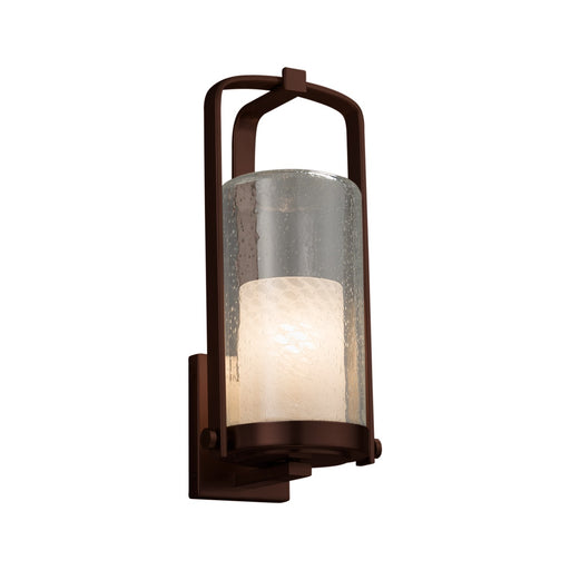 Justice Designs - FSN-7584W-10-WEVE-DBRZ-LED1-700 - LED Outdoor Wall Sconce - Fusion - Dark Bronze