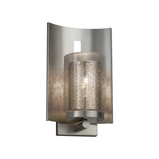 Justice Designs - FSN-7591W-10-MROR-NCKL-LED1-700 - LED Outdoor Wall Sconce - Fusion - Brushed Nickel