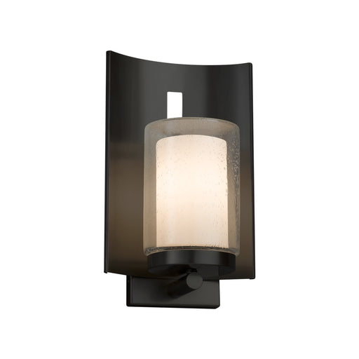 Justice Designs - FSN-7591W-10-OPAL-MBLK - One Light Outdoor Wall Sconce - Fusion - Matte Black
