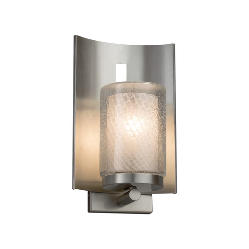 Justice Designs - FSN-7591W-10-WEVE-NCKL-LED1-700 - LED Outdoor Wall Sconce - Fusion - Brushed Nickel