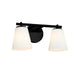 Justice Designs - FSN-8032-OPAL-MBLK - Two Light Bath Bar - Fusion - Matte Black