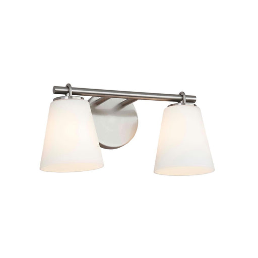 Justice Designs - FSN-8032-OPAL-NCKL - Two Light Bath Bar - Fusion - Brushed Nickel