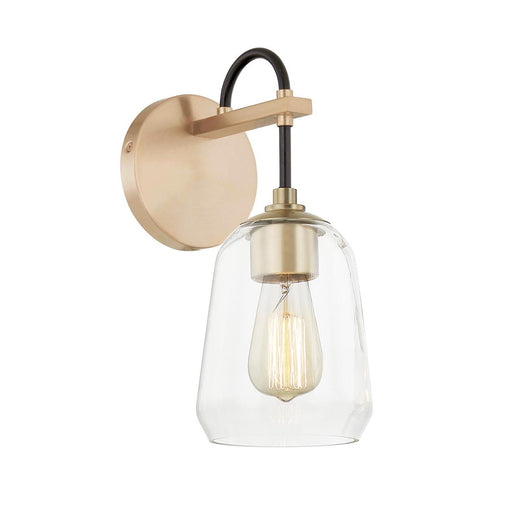 Fusion One Light Wall Sconce Matte Black w/ Brass