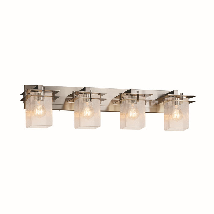 Justice Designs - FSN-8174-15-SEED-NCKL - Four Light Bath Bar - Fusion - Brushed Nickel