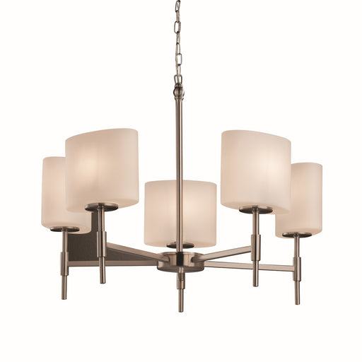 Fusion Five Light Chandelier Brushed Nickel