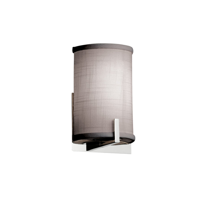 Justice Designs - FAB-5531-GRAY-CROM - One Light Wall Sconce - Textile - Polished Chrome