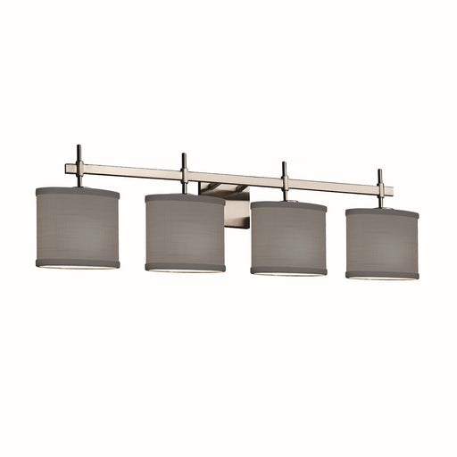 Textile Four Light Bath Bar Brushed Nickel